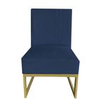 Cadeira Ellen Base de Ferro suede Azul Marinho - D'Classe Decor