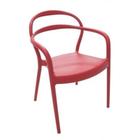 Cadeira em polipropileno e fibra de vidro com braço vermelha - SISSI - Tramontina