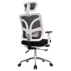 Cadeira Ergonômica de Tela Escritório Home Office Confortável Ajustável NR17 Corrige Postura Top Seat - Branca e Preta