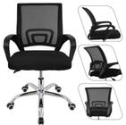Cadeira Escritório Giratória Office Arco Estofado Mesh Off White ou Preta