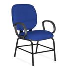 Cadeira Escritório Obeso Plus Size Pé Fixo Tecido Azul - Caramujo