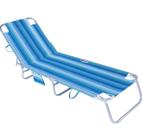 Cadeira Espreguicadeira Comfort Listras Azul Bel