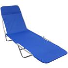 Cadeira Espreguiçadeira Dobrável 5 Posições Textline Praia Piscina Camping Azul Escuro Importway