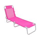 Cadeira Espreguiçadeira Textilene em Alumínio Rosa 414710 BEL