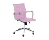 Cadeira Esteirinha Diretor Rosa em material sintético - Base Giratória Cromada - Modelo D823-4B-I