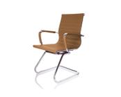Cadeira Esteirinha Espera Khaki em material sintético - Base FIXA Cromada - Modelo D824-4A-K - 2% OFF no Frete