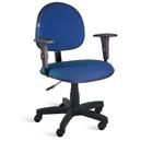 Cadeira Executiva Giratória Braços Tecido Azul Com preto