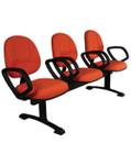 Cadeira Executiva longarina com 3 lugares Linha Office Plus
