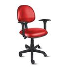 Cadeira executiva ômega em base giratória com braco regulável - revestimento viena - vermelho- pp07 - Loja PegaPega
