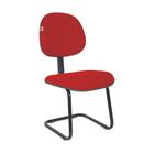 Cadeira Executiva Pé Contínuo Tecido Vermelho - Shopcadeiras