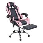 Cadeira Gamer Com Apoio De Pé Giratória Rodinhas Cg2.17 Rosa - Velve