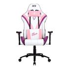 Cadeira gamer dt3 sports girl power v2 13434-5 com almofadas reclinavel descanso de braco 1d+ branco e rosa