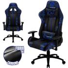 Cadeira Gamer Escritório ThunderX3 BC3 Encosto Reclinável material PU de Alta Qualidade Cor Azul Estampa Militar