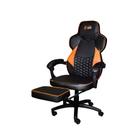 Cadeira Gamer Gc301 Estofado Em material sintético 120Kg Preto E Laranja