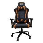 Cadeira Gamer Gc400 Estofado Em material sintético 120Kg Preto E Laranja
