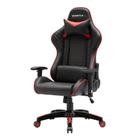 Cadeira Gamer Giratória Stock Car BlumeOffice Poliuretano (PU) Preto e Vermelho Base Rodízio Preto