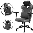 Cadeira Gamer Grafite Ergonômica Giratória Apoio de Braço 2D  Almofadado Reclinável 135 Graus Material Aço Almofadas Pescoço/Lombar
