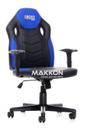 Cadeira Gamer Infantil Preta com Azul MK-861 - Makkon