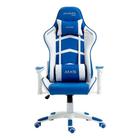 Cadeira Gamer Mymax MX5, Até 150kg, Com Almofadas, Reclinável, Descanso de Braço 2D, Branco e Azul