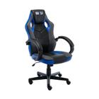 Cadeira Gamer Quest Preto Azul Couro 136x55x55cm Fratini