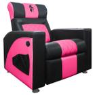 Cadeira Gamer Sparta com Encosto Reclinável e Carregador USB material sintético Preto/Rosa SOFA STORE