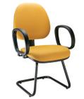 Cadeira Gerente com Base Fixa em S Linha Confort Plus Amarelo - Design Office Móveis