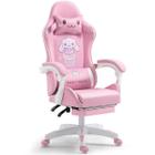 Cadeira giratoria tipo gamer, mod zyft1502 com encosto alto ajustavel, costa e assento acochoados em pu com espuma