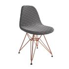 Cadeira Jantar Eames Eiffel Estofada Grafite Base Cobre