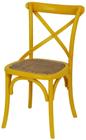 Cadeira Katrina Amarela Laqueada com Assento Rattan - 30750 - Sun House