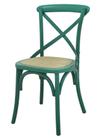 Cadeira Katrina Madeira Assento em Rattan cor Verde - 55474