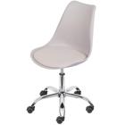 Cadeira Leda Eames Polipropileno cor Fendi com Base Rodizio Cromado - 69576