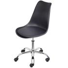 Cadeira Leda Eames Polipropileno cor Preto com Base Rodizio Cromado - 69585