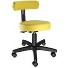 Cadeira Mocho Alto Com Encosto Slim Amarelo / Renaflex