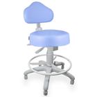 Cadeira Mocho Azul Claro Ergonômico Base Cinza Caixa Com Aro Com Sapata - ULTRA Móveis