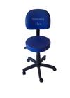 Cadeira mocho com encosto secretaria - base com rodízio - regulagem de altura a gás pra dentista tatuador corano azul