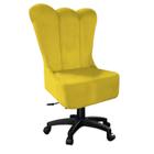 Cadeira Mocho Giratória Com Rodinhas Estética Consultório Dentista Escritório Suede Amarelo - D house Decor