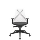 Cadeira Office Bix Tela Branca Assento Aero Preto Autocompensador Base Piramidal 95cm - 64051