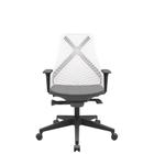 Cadeira Office Bix Tela Branca Assento Poliéster Cinza Autocompensador Base Piramidal 95cm - 64056