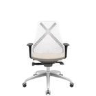 Cadeira Office Bix Tela Branca Assento Poliéster Fendi Autocompensador Base Alumínio 95cm - 63998