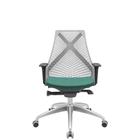 Cadeira Office Bix Tela Cinza Assento Poliéster Verde Autocompensador Base Alumínio 95cm - 63994