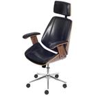 Cadeira Office Braga Alta material sintético Preto com Base Relax Cromada - 69644 - Sun House