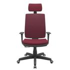 Cadeira Office Brizza Soft Poliester Vinho RelaxPlax Com Encosto Cabeça Base Standard 126cm - 63496