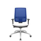 Cadeira Office Brizza Tela Azul Assento Vinil Branco Autocompensador Base Aluminio 120cm - 63779 - Sun House