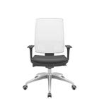 Cadeira Office Brizza Tela Branca Assento Vinil Preto Autocompensador Base Aluminio 120cm - 63787