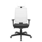 Cadeira Office Brizza Tela Branca Com Encosto Assento Aero Preto Autocompensador Base Standard 126cm - 63435