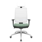 Cadeira Office Brizza Tela Branca Com Encosto Assento Concept Hera Autocompensador 126cm - 63255 - Sun House