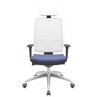 Cadeira Office Brizza Tela Branca Com Encosto Assento Facto Dunas Azul Autocompensador 126cm - 63259