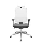 Cadeira Office Brizza Tela Branca Com Encosto Assento Facto Dunas Cinza Autocompensador 126cm - 63258