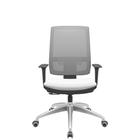 Cadeira Office Brizza Tela Cinza Assento Aero Branco RelaxPlax Base Aluminio 120cm - 63839 - Sun House