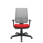 Cadeira Office Brizza Tela Cinza Assento Aero Vermelho RelaxPlax Base Standard 120cm - 63880